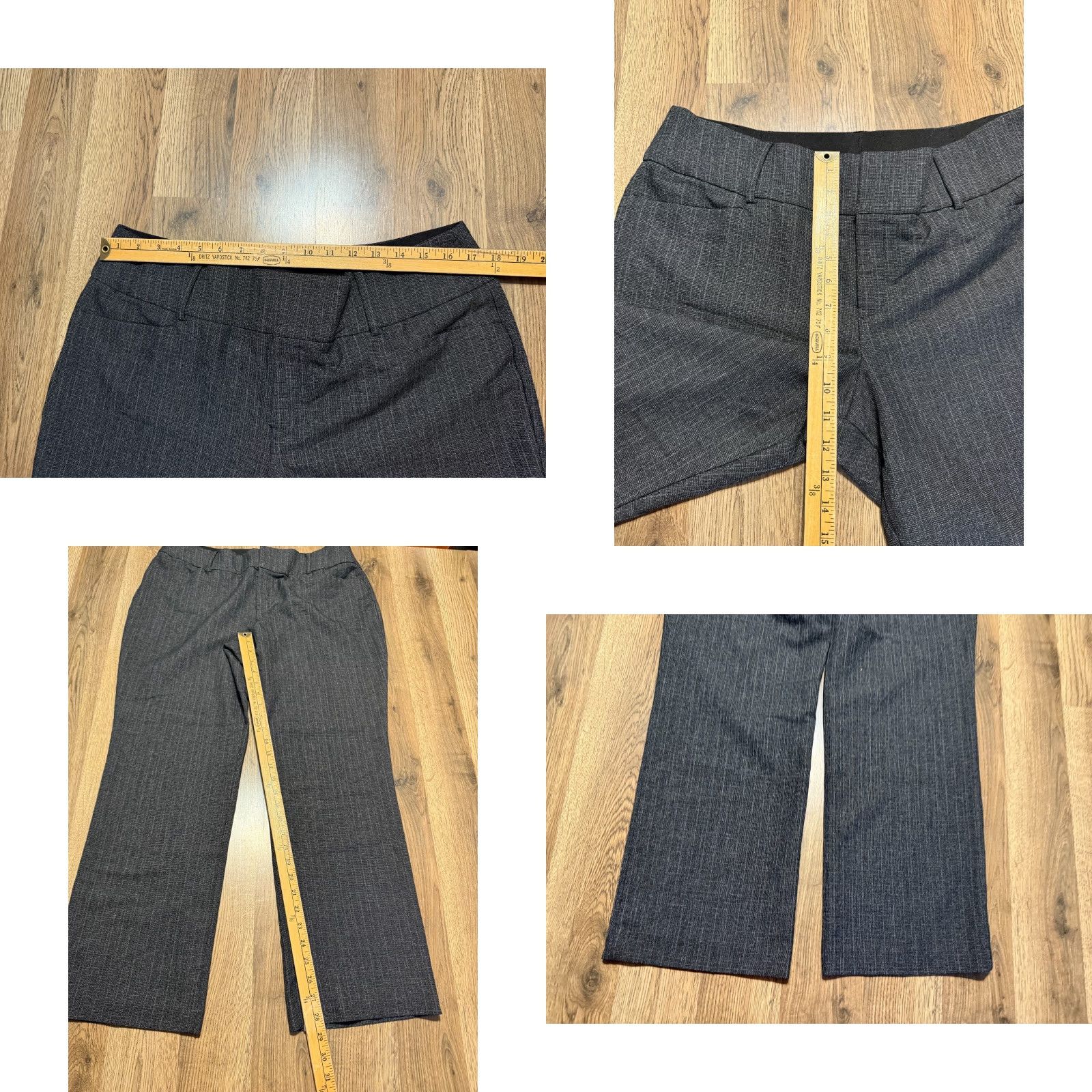 Apt. 9 Apt. 14 Pants Women's Size 14 Short Black Gray Dress Pants Straight Leg Size 36" / US 14 / IT 50 - 8 Thumbnail