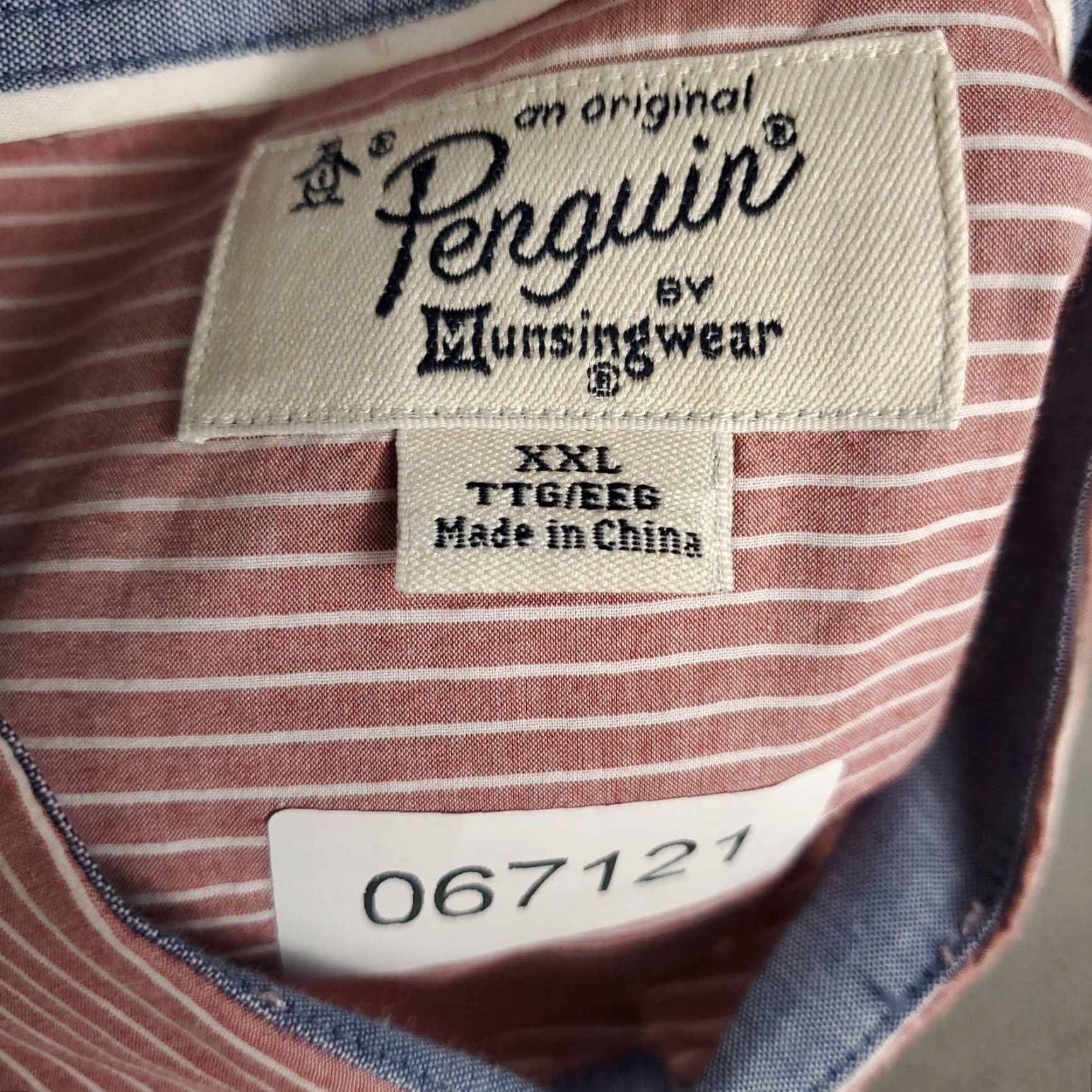 Original Penguin Original Penguin Shirt Mens 2XL Red Striped Button-Up Long Sleeve Casual Business Formal Workwear Button-Up Pocket Logo Cotton Woven Size US XXL / EU 58 / 5 - 7 Thumbnail