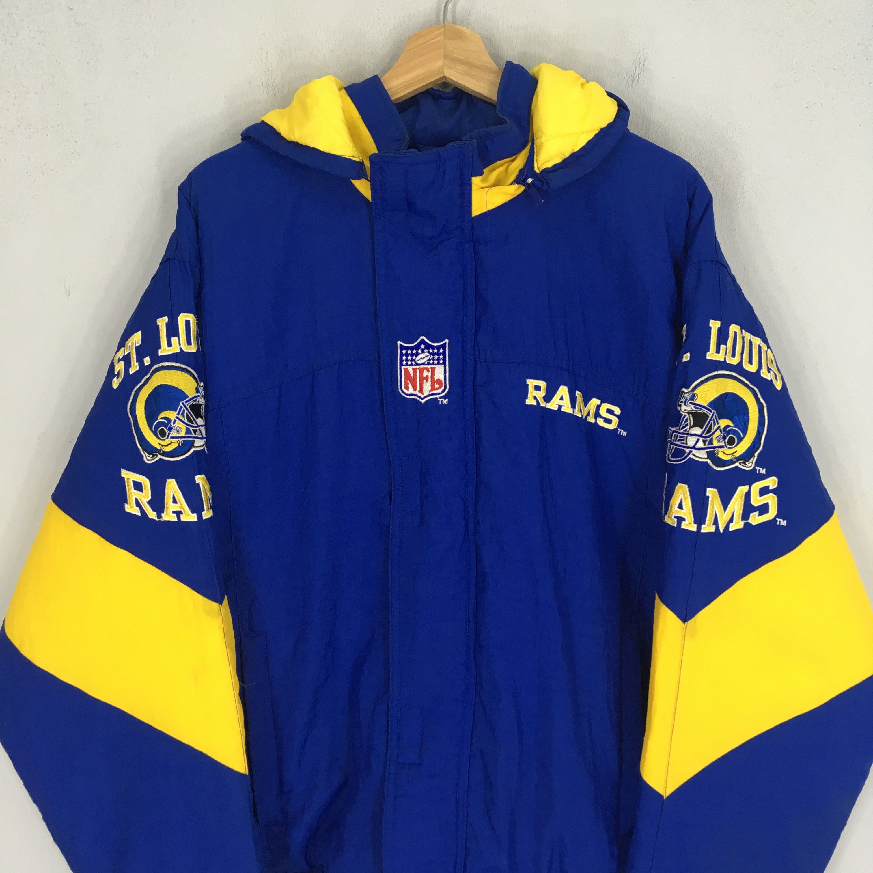 Starter Vintage 90's St. Louis Rams Football Blue Bomber Jacket Size US XL / EU 56 / 4 - 4 Thumbnail