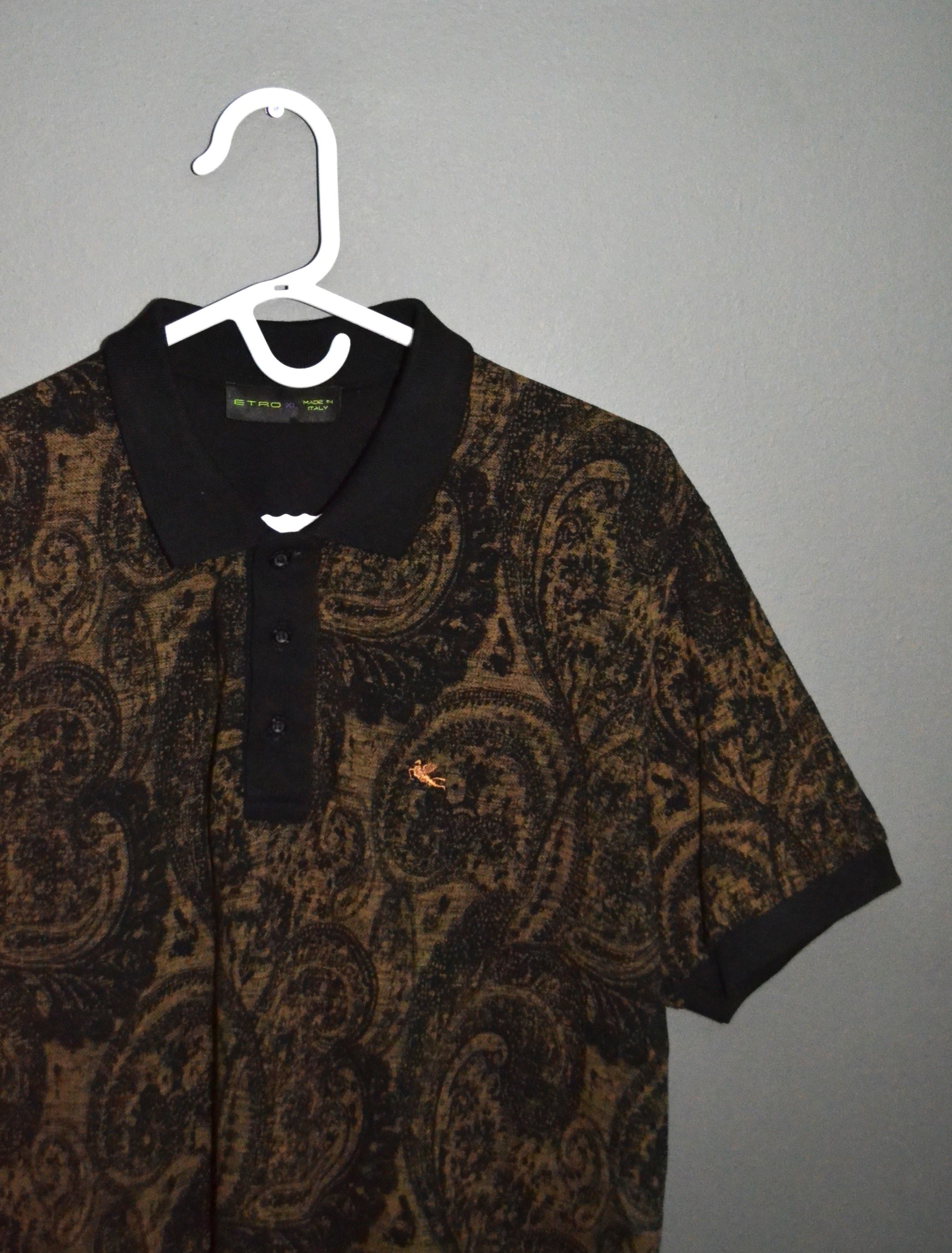 Etro Etro Black Paisley Print Polo Shirt XL Size US XL / EU 56 / 4 - 2 Thumbnail