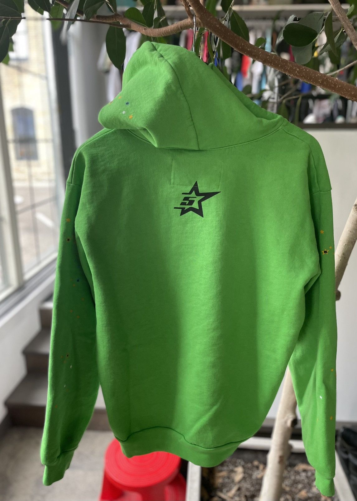 Sp5der Sp5der Punk V2 Rhinestone Hoodie Bright Green Size US M / EU 48-50 / 2 - 4 Thumbnail