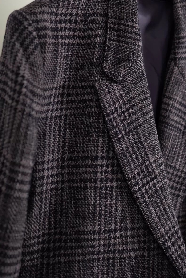 Yohji Yamamoto Yohji Yamamoto size s Grey and black striped double-breaste Size 36R - 1 Thumbnail