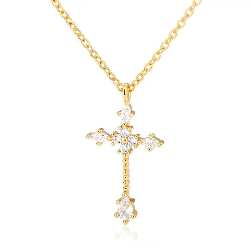 Jewelry × Vintage Zircon Cross Pendant Necklace Size ONE SIZE - 5 Thumbnail