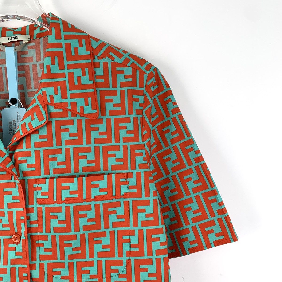 Fendi Fendi colorblocked logo print full print cotton shirt Size M / US 6-8 / IT 42-44 - 3 Thumbnail