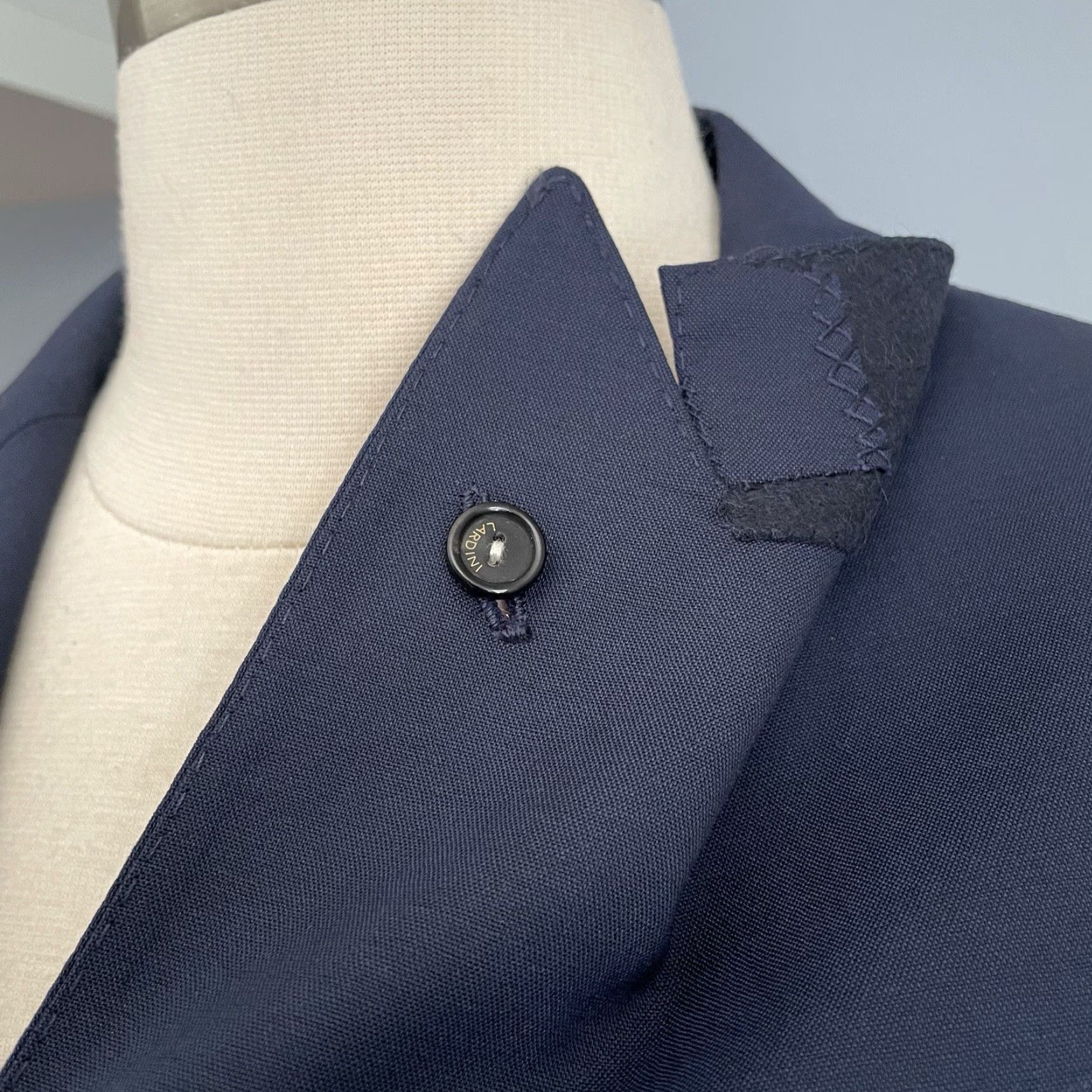 Lardini Lardini Navy Blue Two Button Wool Blazer Jacket Regular 46 Men's Notch Lapel, Single-Breasted, Italian, Classic Luxury Blazer Size 46R - 4 Thumbnail