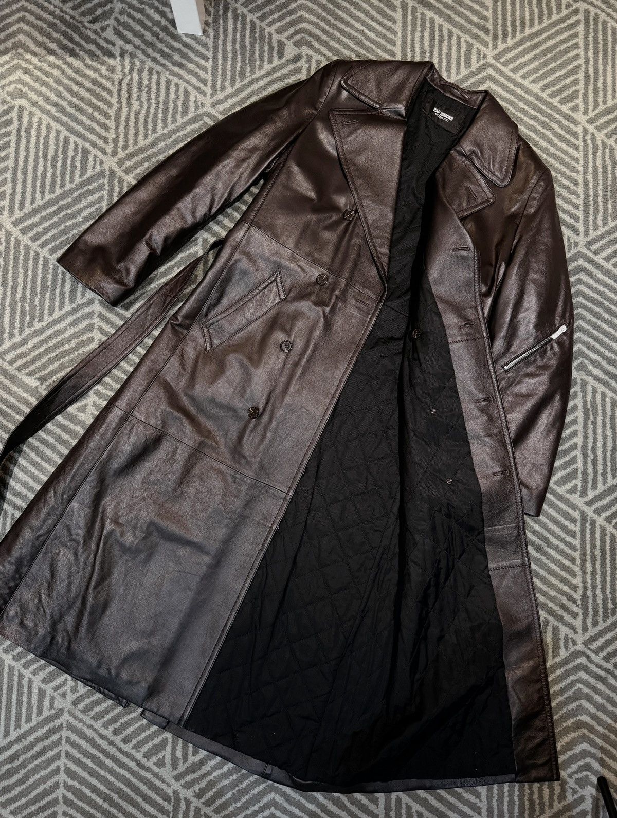 Raf Simons RAF Simons Fall2020 Runway Long leather trench coat Size US S / EU 44-46 / 1 - 10 Thumbnail