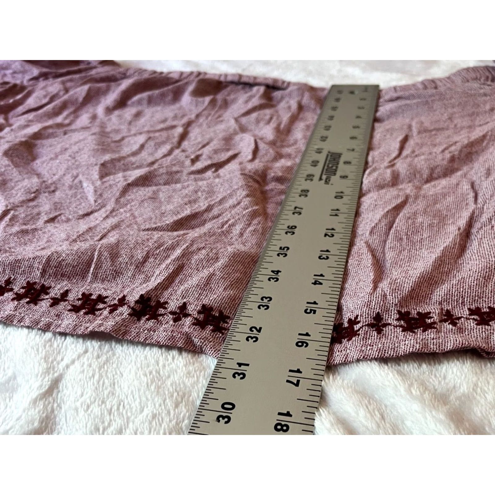 Lucky Brand Lucky Brand Womens Pink Boho Embroidered Bell Sleeve Off Shoulder Top Medium Size M / US 6-8 / IT 42-44 - 6 Thumbnail
