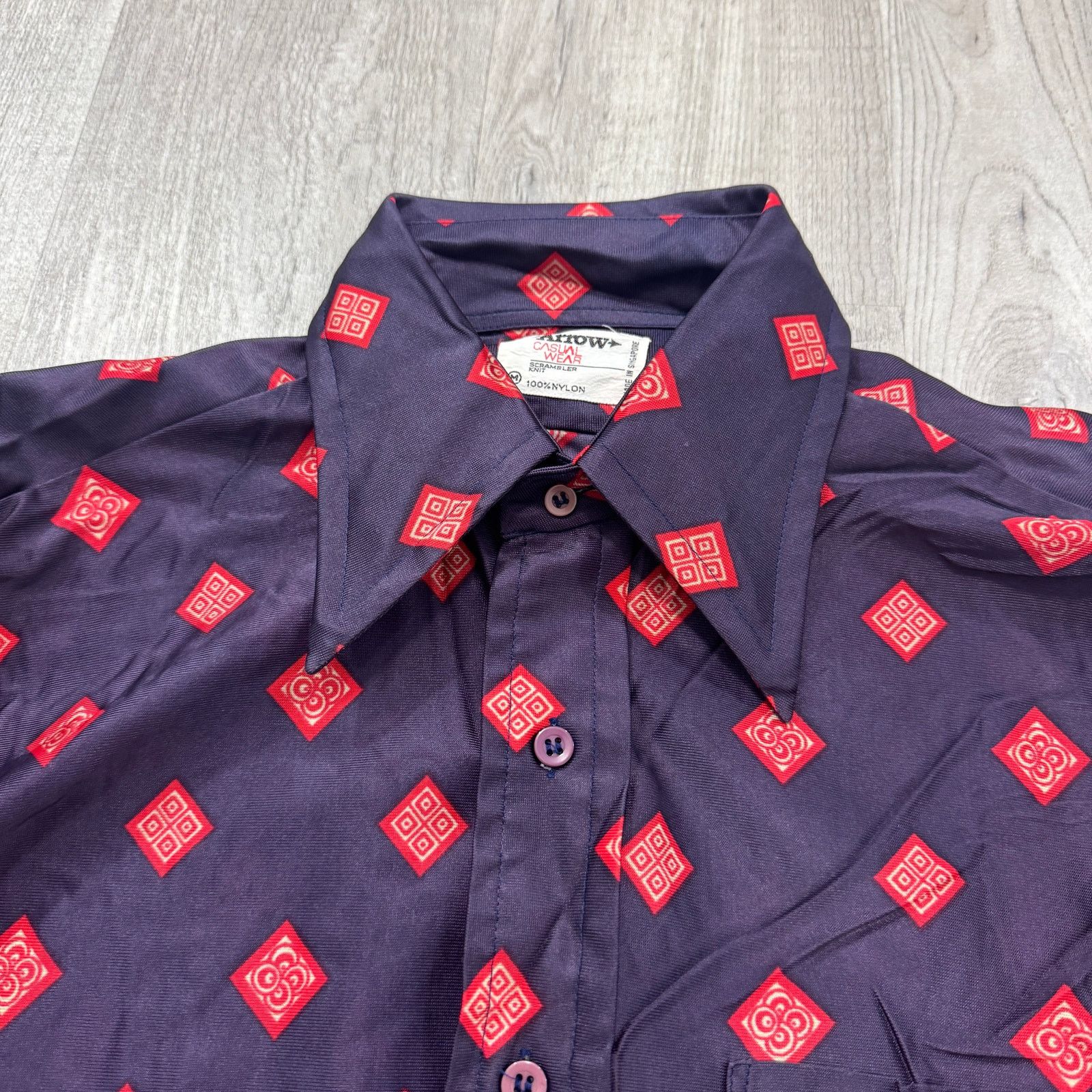 Vintage Vintage Arrow Shirt Mens Medium Geometric All Over Print 70s Size US M / EU 48-50 / 2 - 3 Thumbnail