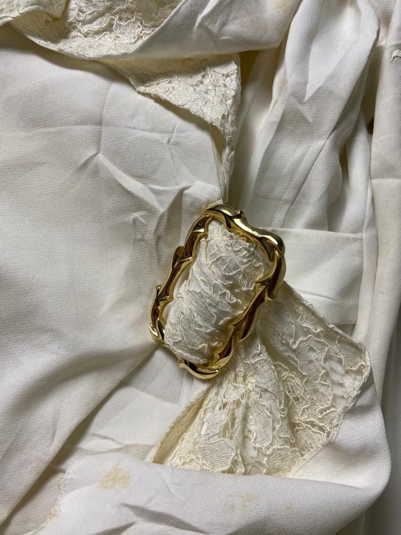 Japanese Brand First Eleven Vintage-Style Bridal Lace Top (185) Size XS / US 0-2 / IT 36-38 - 4 Thumbnail