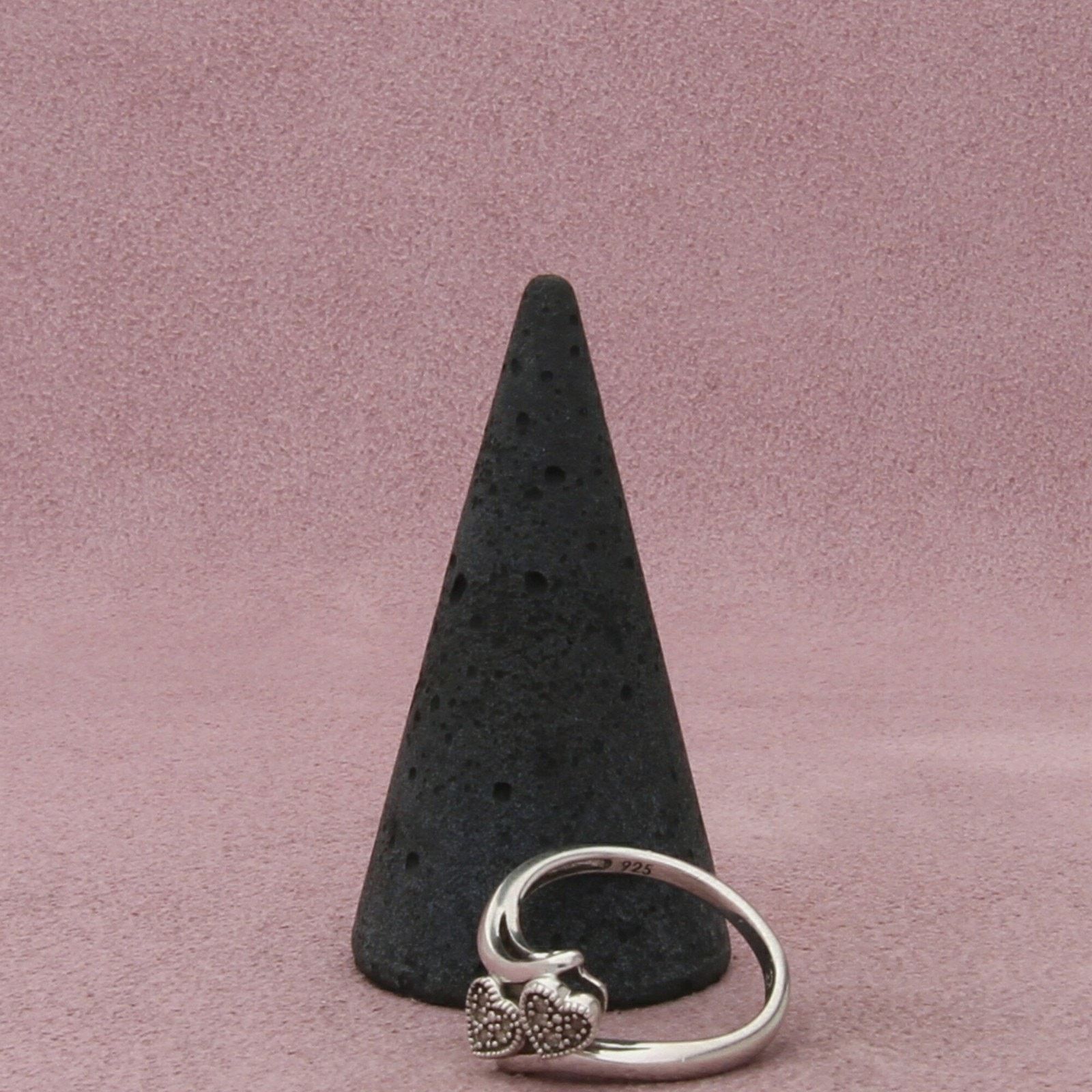 Sterling Silver sterling silver pave diamond hearts ring size 6.75 Size ONE SIZE - 5 Thumbnail