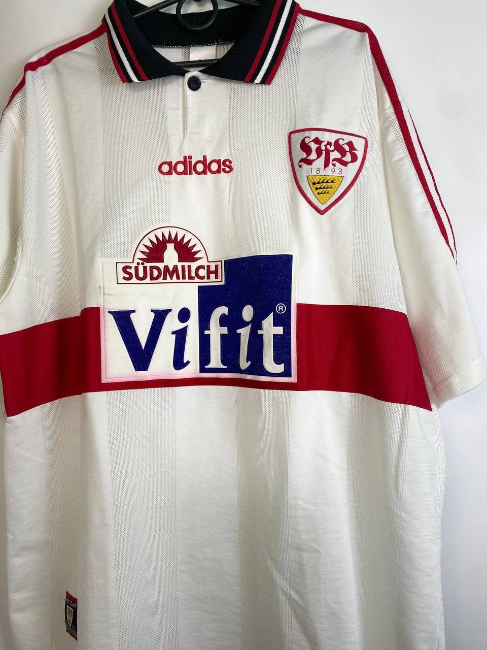 Adidas × Vintage Vintage VfB Stuttgart 96 97 Adidas Football Shirt Soccer Size US XL / EU 56 / 4 - 2 Thumbnail