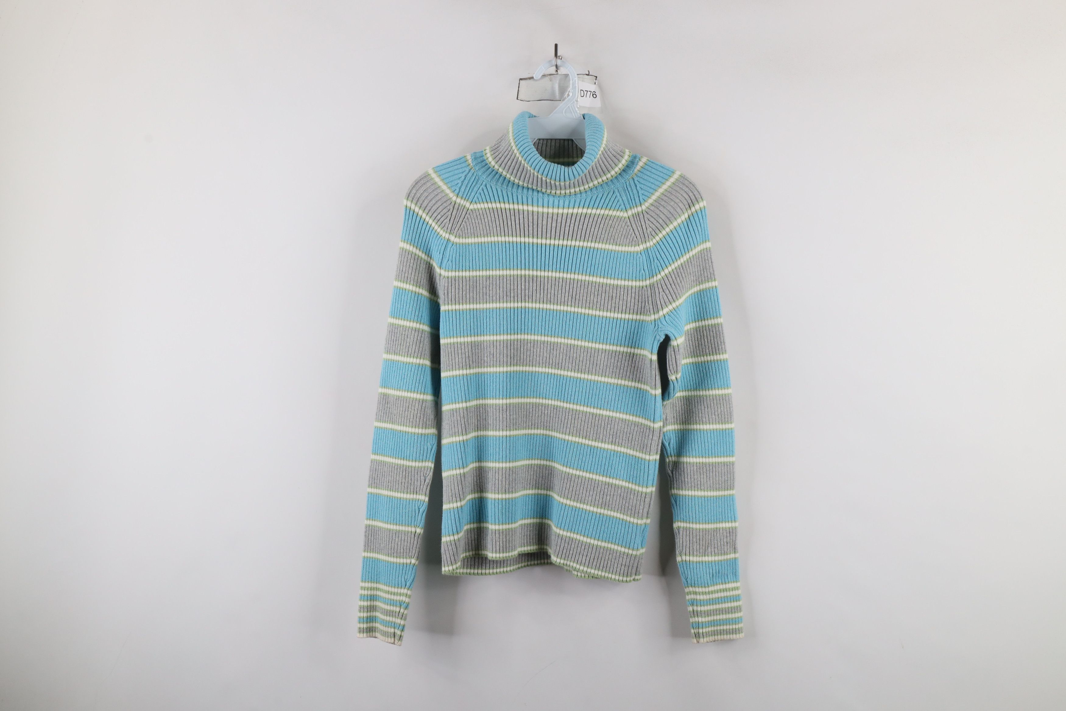 Eddie Bauer × Vintage Vintage 90s Eddie Bauer Block Ribbed Knit Turtleneck Sweater Size M / US 6-8 / IT 42-44 - 1 Thumbnail