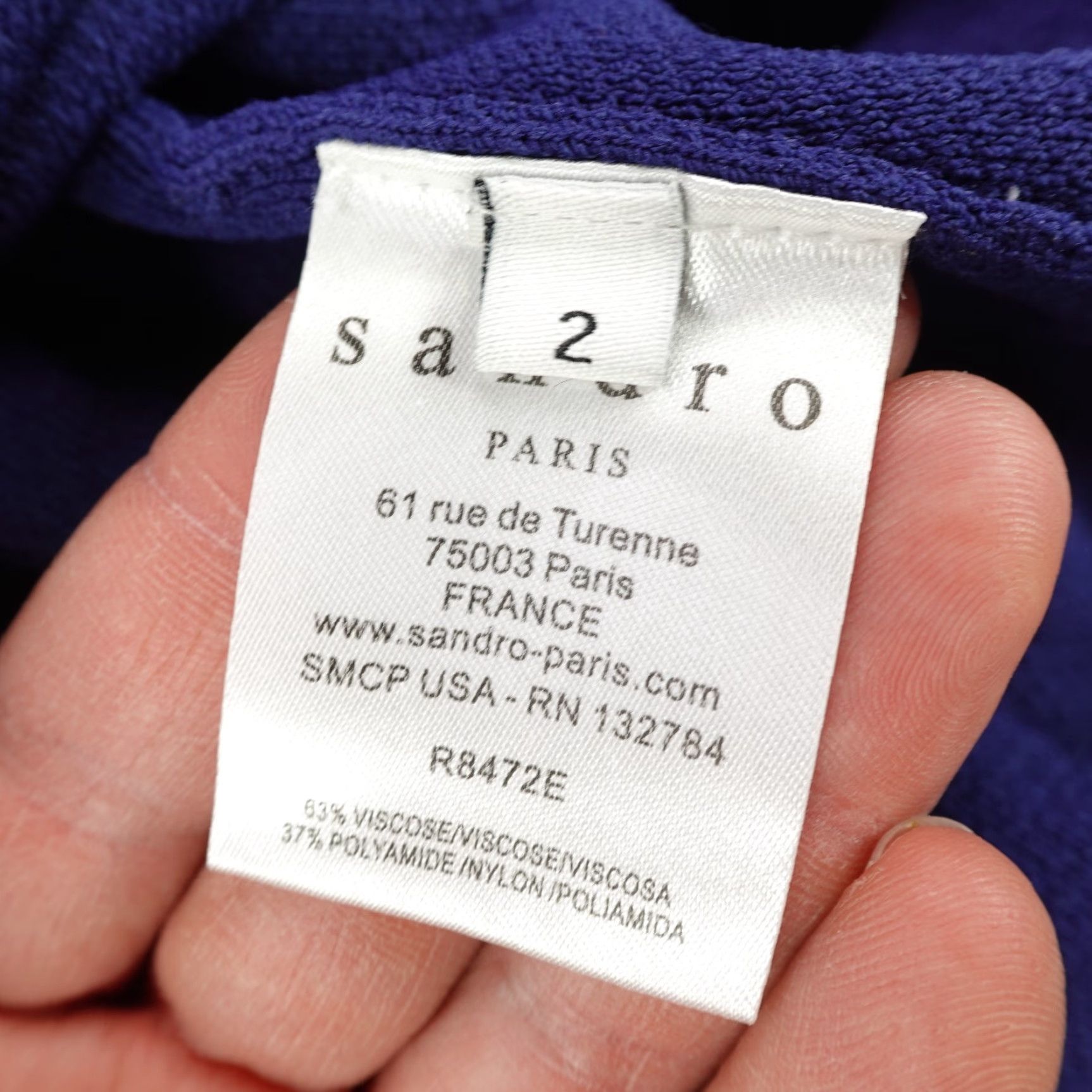 Sandro Sandro Dress Womens 2 US 6 Blue Ravage Full Zip Front Sleeveless Tank Top NEW Size XS / US 0-2 / IT 36-38 - 7 Thumbnail