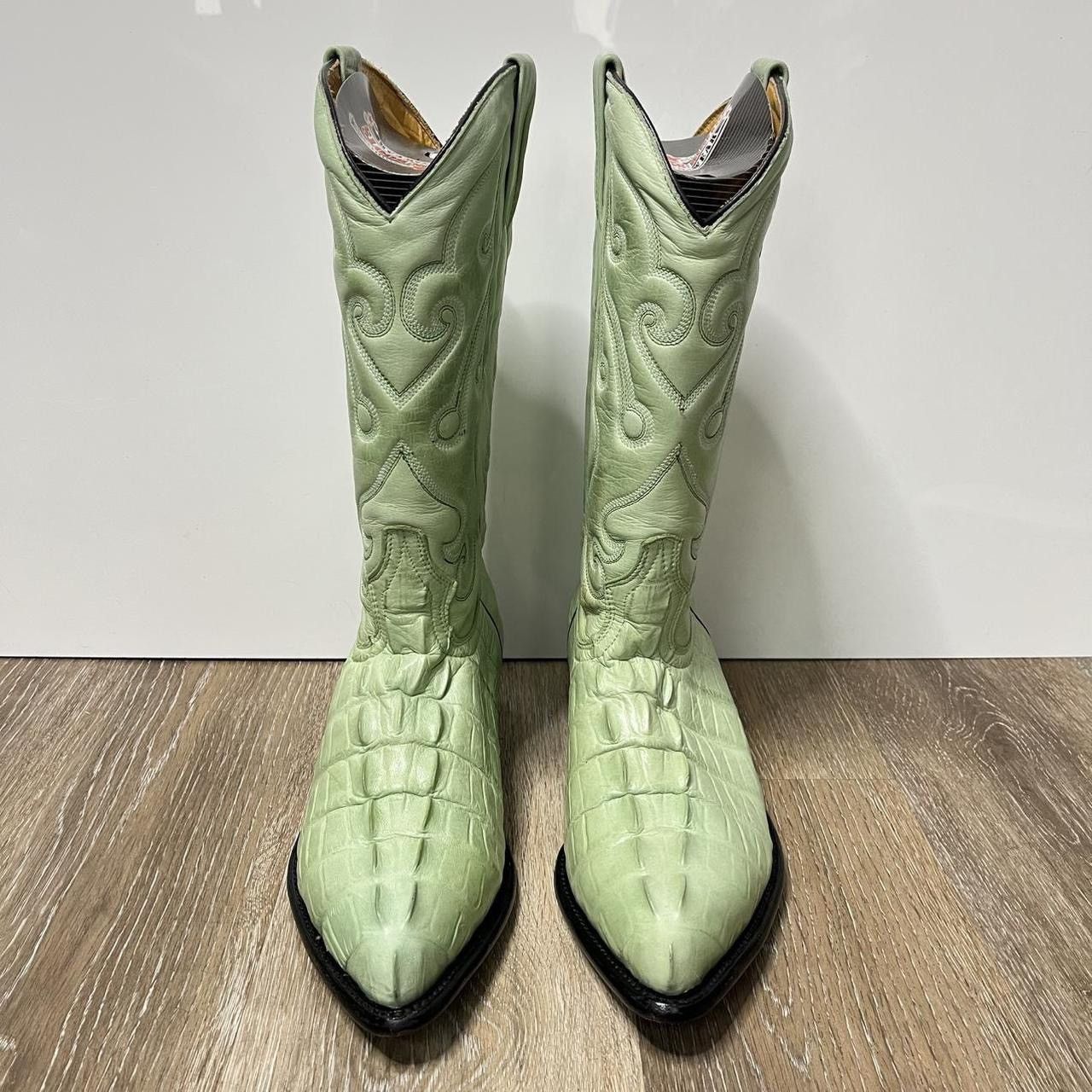 Los Altos Boots 90s los altos green croc cowboy boots Size US 8 / EU 41 - 4 Thumbnail
