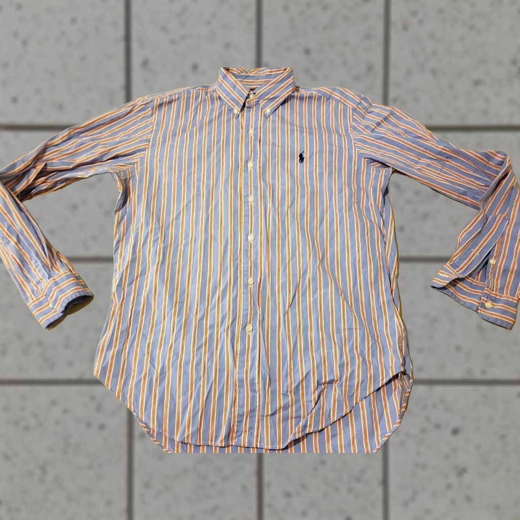 Polo Ralph Lauren Polo Ralph Lauren Dress Shirt Men M Blue Cotton Button Shirt Mens Regular Size M Size 40R - 1 Thumbnail