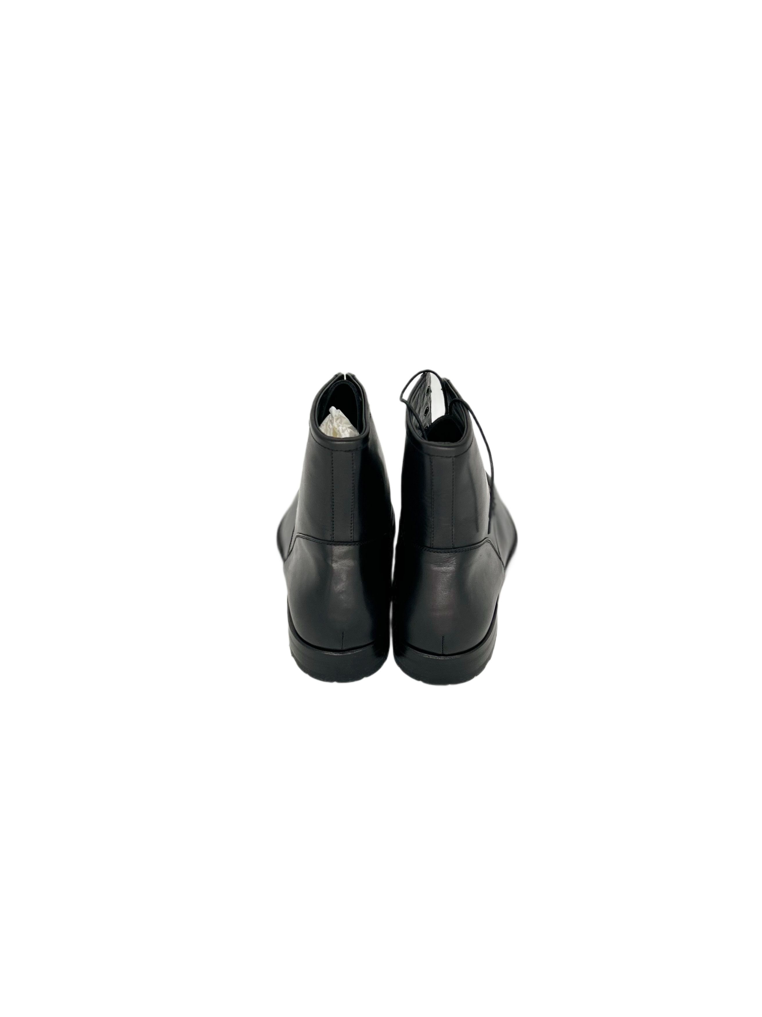 Mr. Hare Black Baldwin Leather Lace Derby Boots Shoes Size US 12 / EU 45 - 6 Thumbnail