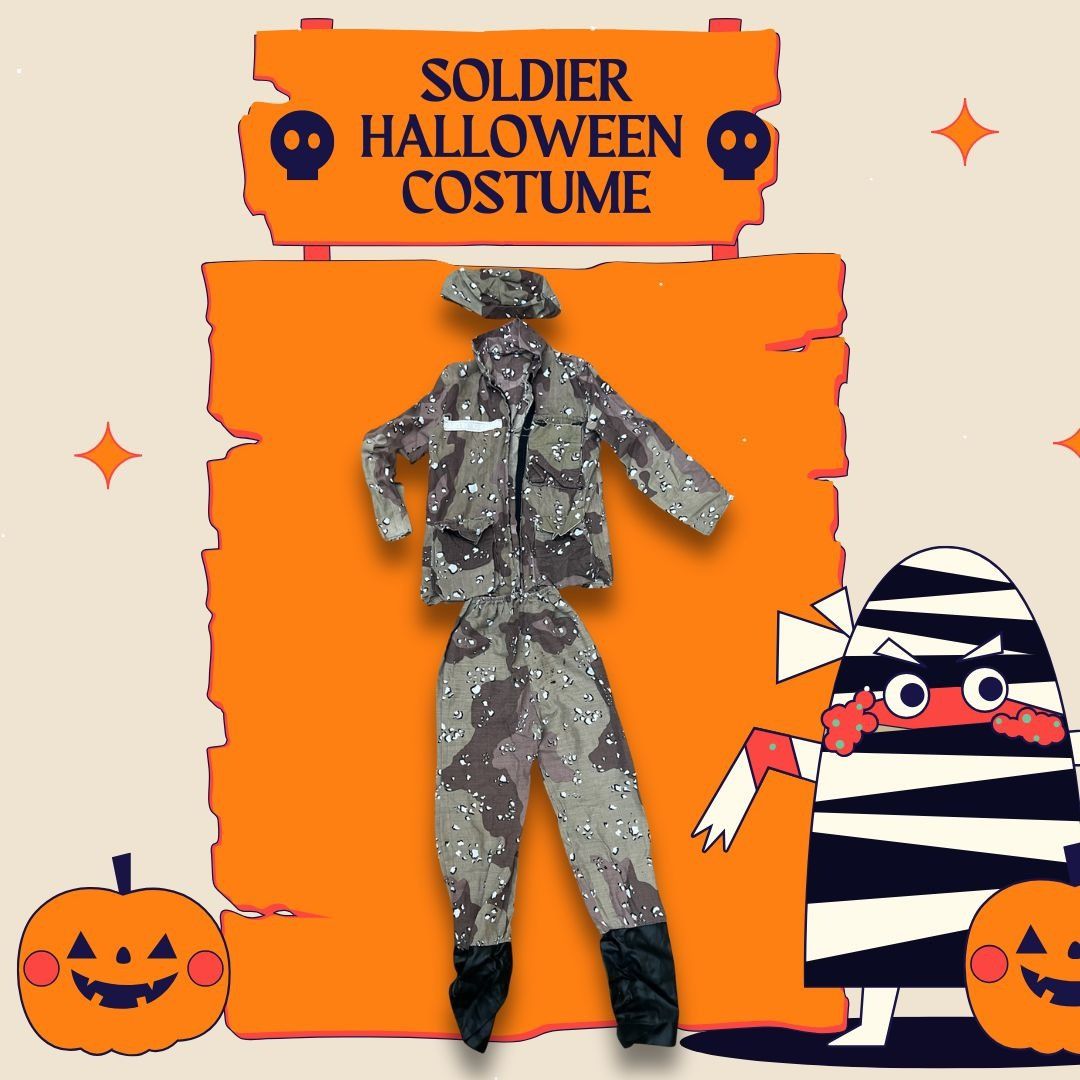 Other Kids Soldier Halloween Costume Set W/ Jacket Pants & Hat - C Size US S / EU 44-46 / 1 - 1 Thumbnail