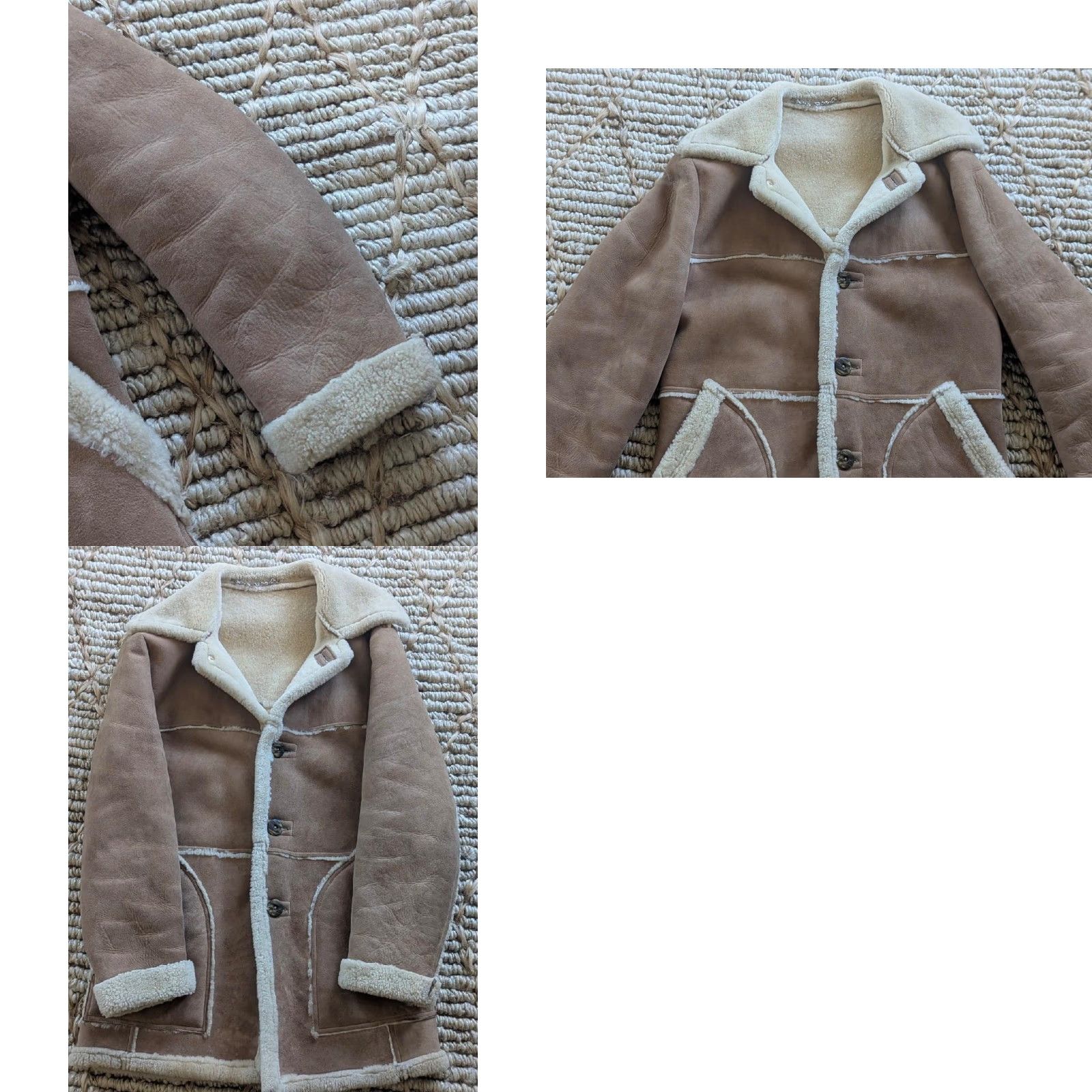 Vintage VINTAGE Rancher Lakeland coat 42 Brown Shearling wool Pile leather Sheepskin M Men Western Cowboy Overcoat USA Size US M / EU 48-50 / 2 - 8 Thumbnail