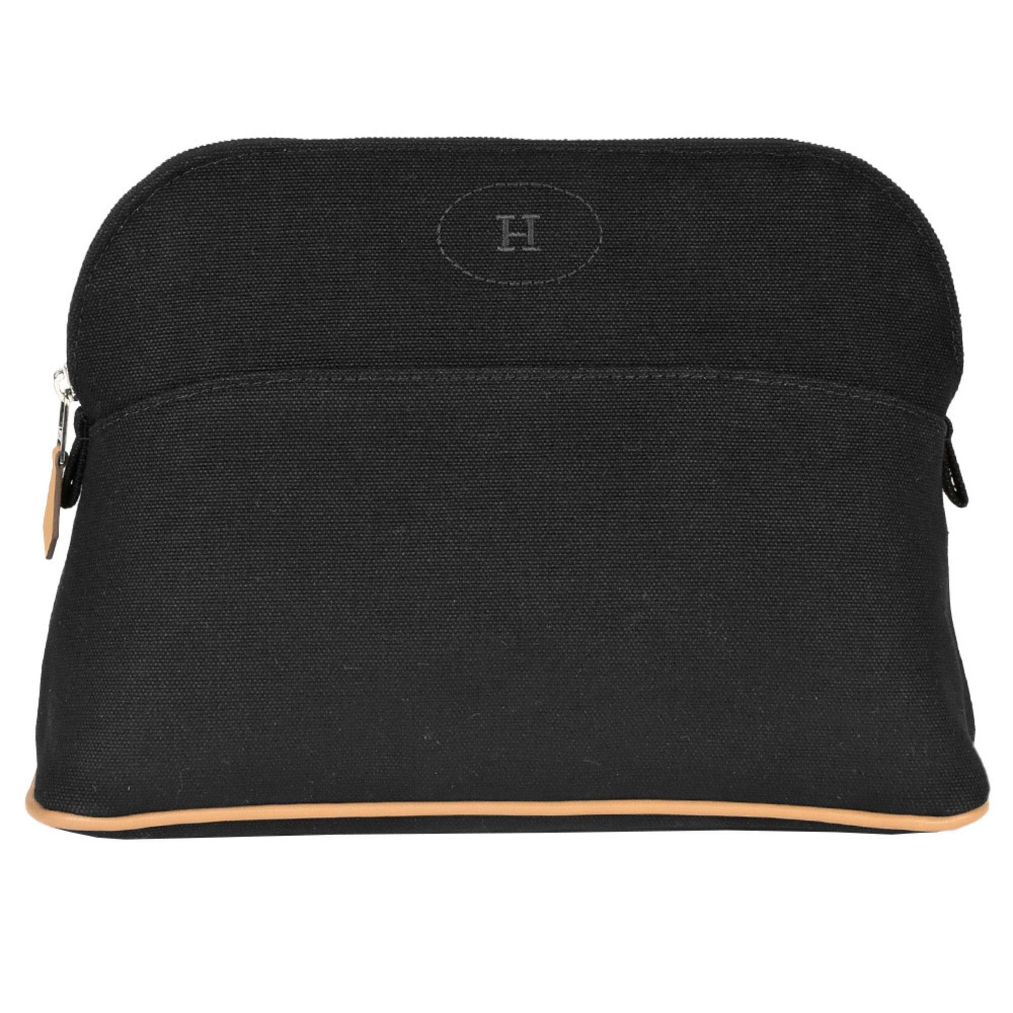 image of Hermes Bolide Pouch 25 Canvas Black, Women's