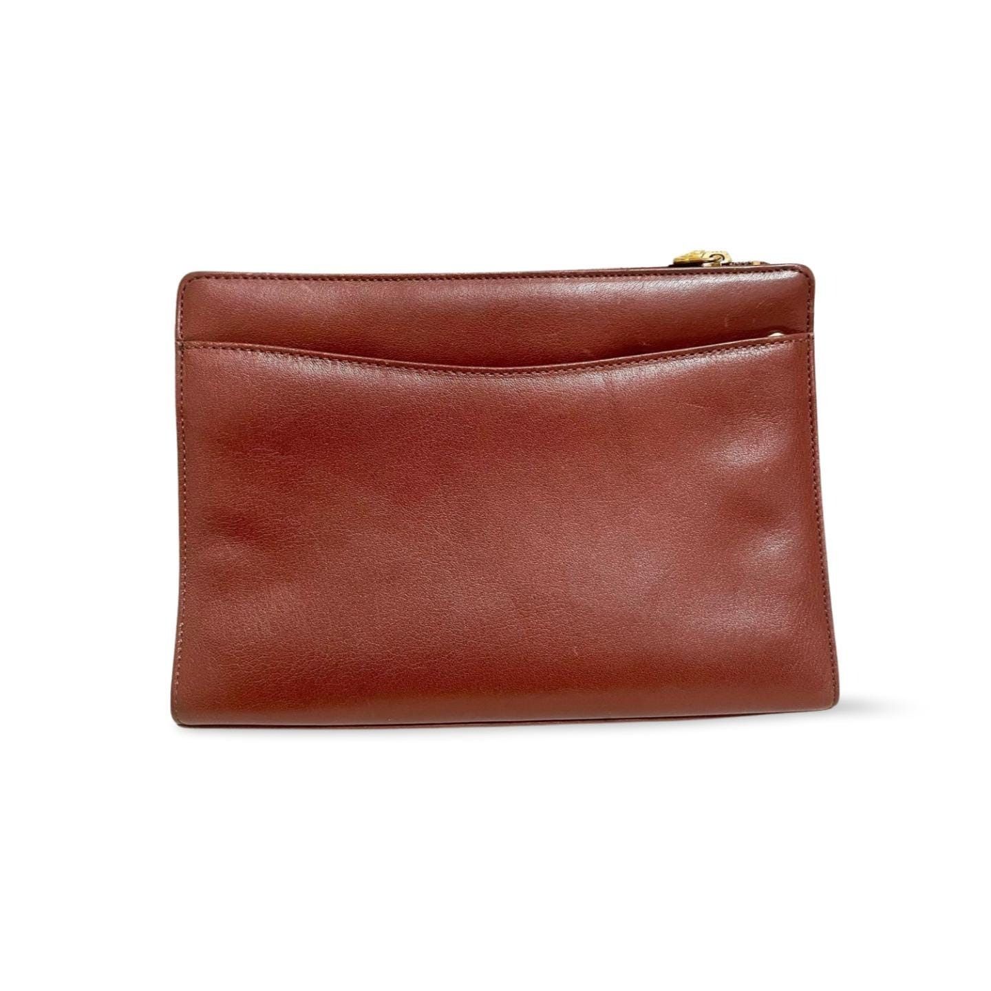 Versace Vintage Gianni Versace brown leather wristlet, purse clutch, Size ONE SIZE - 8 Thumbnail