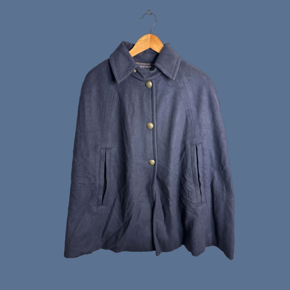 J.Crew J.Crew Cape Coat Womens M Blue Wool Button Front Collared Lined Pockets Jacket/Coat Mid-Length Sleeveless Vintage No Size M / US 6-8 / IT 42-44 - 1 Thumbnail