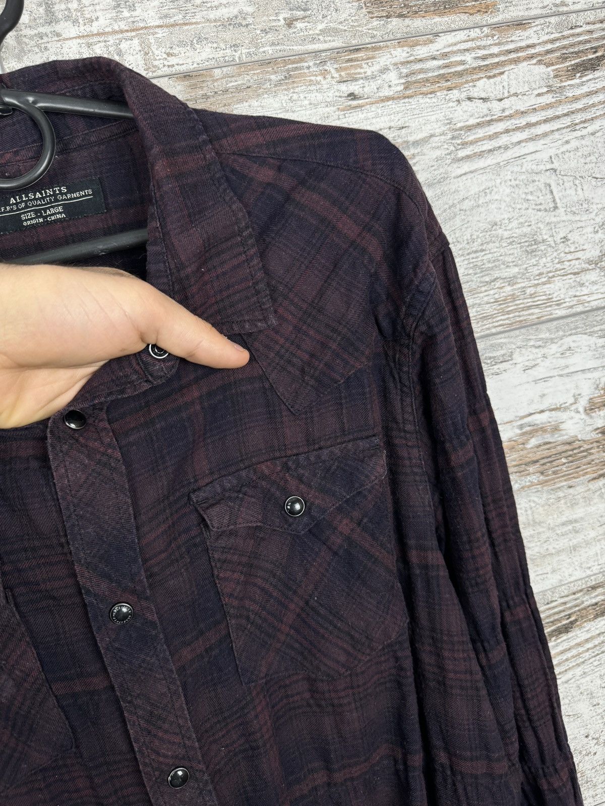 Allsaints Mens Vintage Allsaints Wolfson ls shirt button up luxury Size US L / EU 52-54 / 3 - 5 Thumbnail