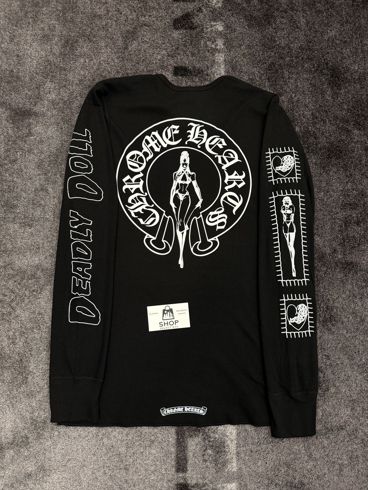 Chrome Hearts NEW CHROME HEARTS DEADLY DOLL THERMAL LONG SLEEVE T