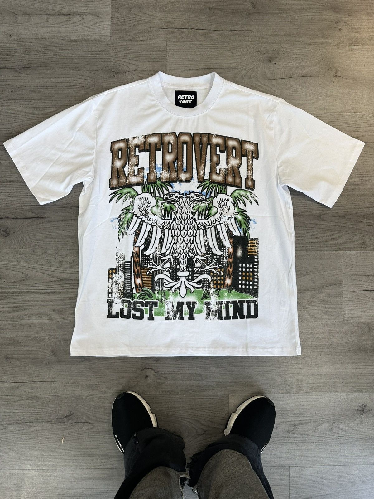 RETROVERT Retrovert City Bird Sand T-Shirt White Size US XL / EU 56 / 4 - 1 Thumbnail