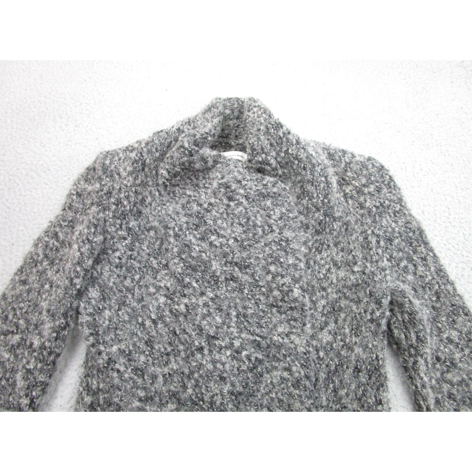 Isabel Marant Isabel Marant Etoile Jacket Womens 40 Gray Boucle Wool Moto Zip Asymmetrical Size S / US 4 / IT 40 - 2 Thumbnail
