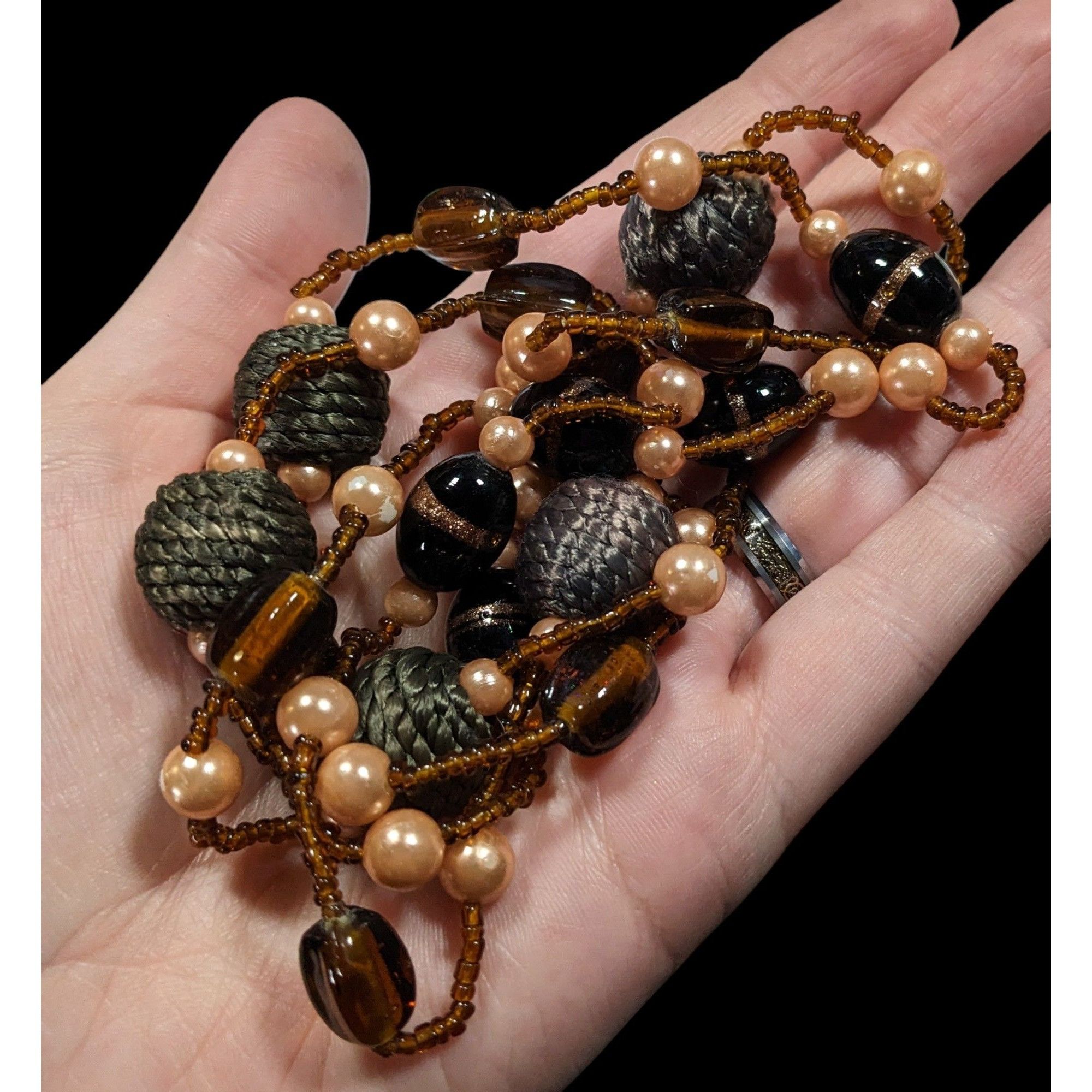 Other Earthy Glass And Faux Pearl Beaded Necklace Size ONE SIZE - 6 Thumbnail