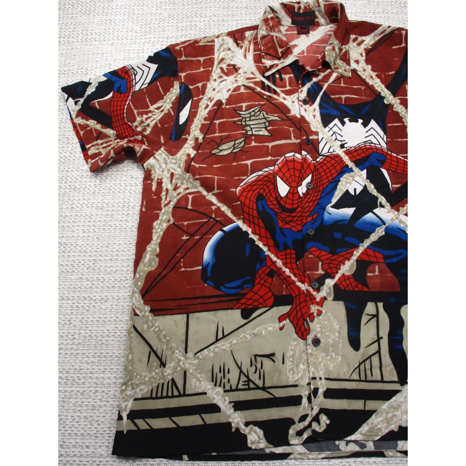 Vintage VINTAGE Spider Man Shirt Mens M Short Sleeve Button-Up Top All Over Pattern Comics AOP 90s Y2K Model Spider Man Theme Mens Size US M / EU 48-50 / 2 - 3 Thumbnail