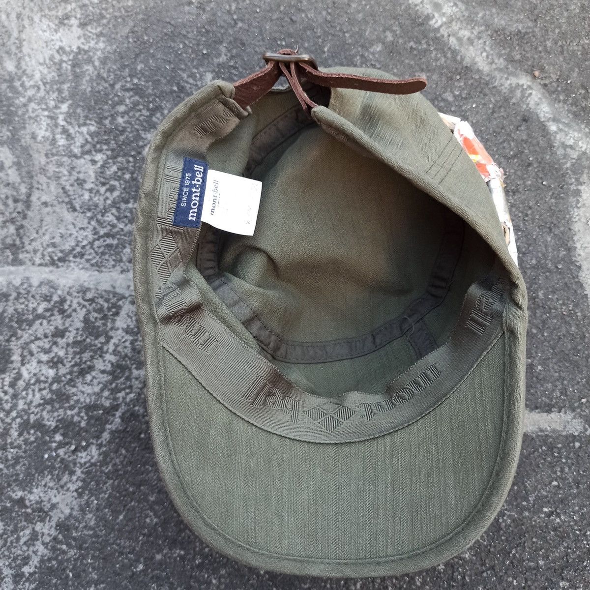 Hunter × Montbell Army montbell cadet hat with leather path and adjust Size ONE SIZE - 11 Thumbnail