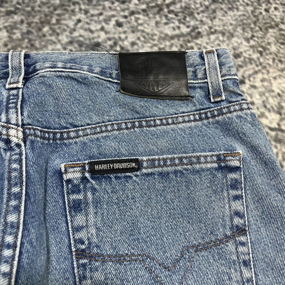Harley Davidson Vintage 90s Harley Davidson Blue Denim Jeans 34x30 Size US 34 / EU 50 - 4 Thumbnail