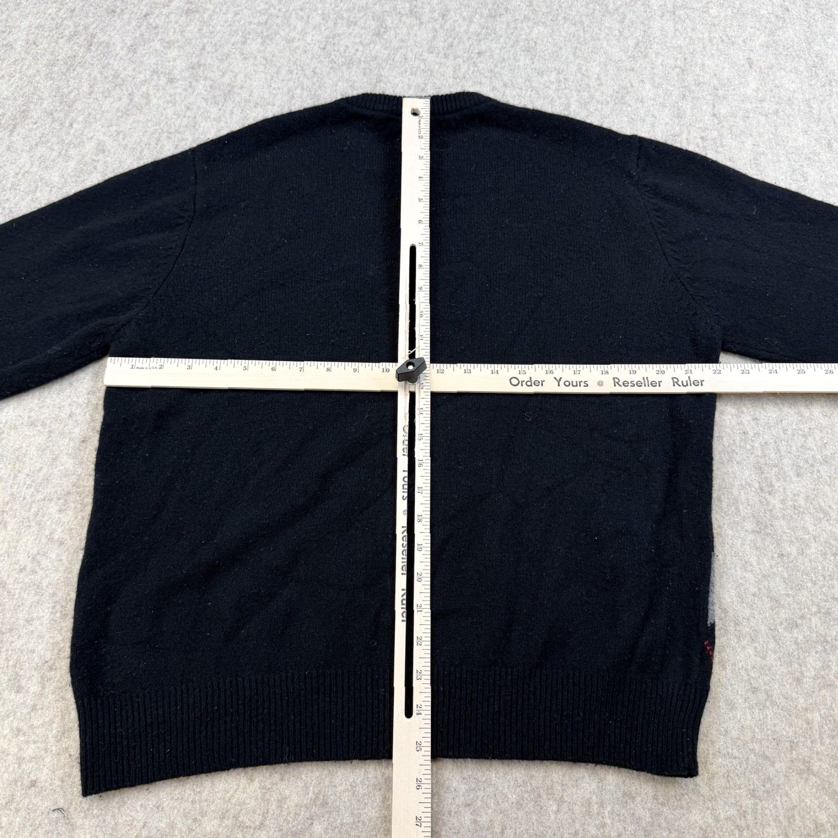 Jos. A. Bank Jos A Bank Sweater Mens Large Black Gray Argyle Lambswool Crewneck Pullover Size US L / EU 52-54 / 3 - 7 Thumbnail