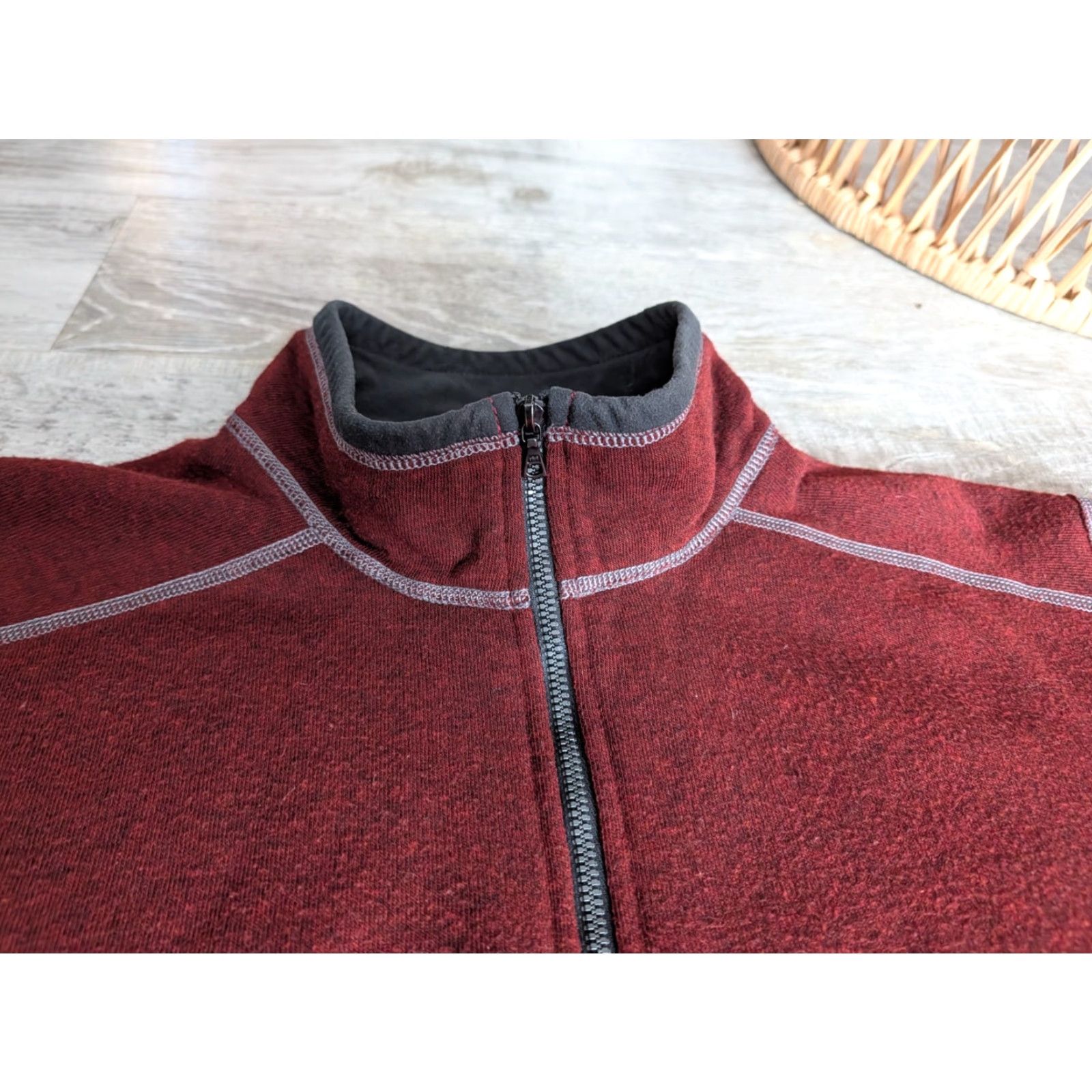 Vintage Kuhl Sweater Mens L Dark Red Quarter 1/4 Zip Kashmira Fleece Pullover Outdoor Hiking VG Size US L / EU 52-54 / 3 - 3 Thumbnail