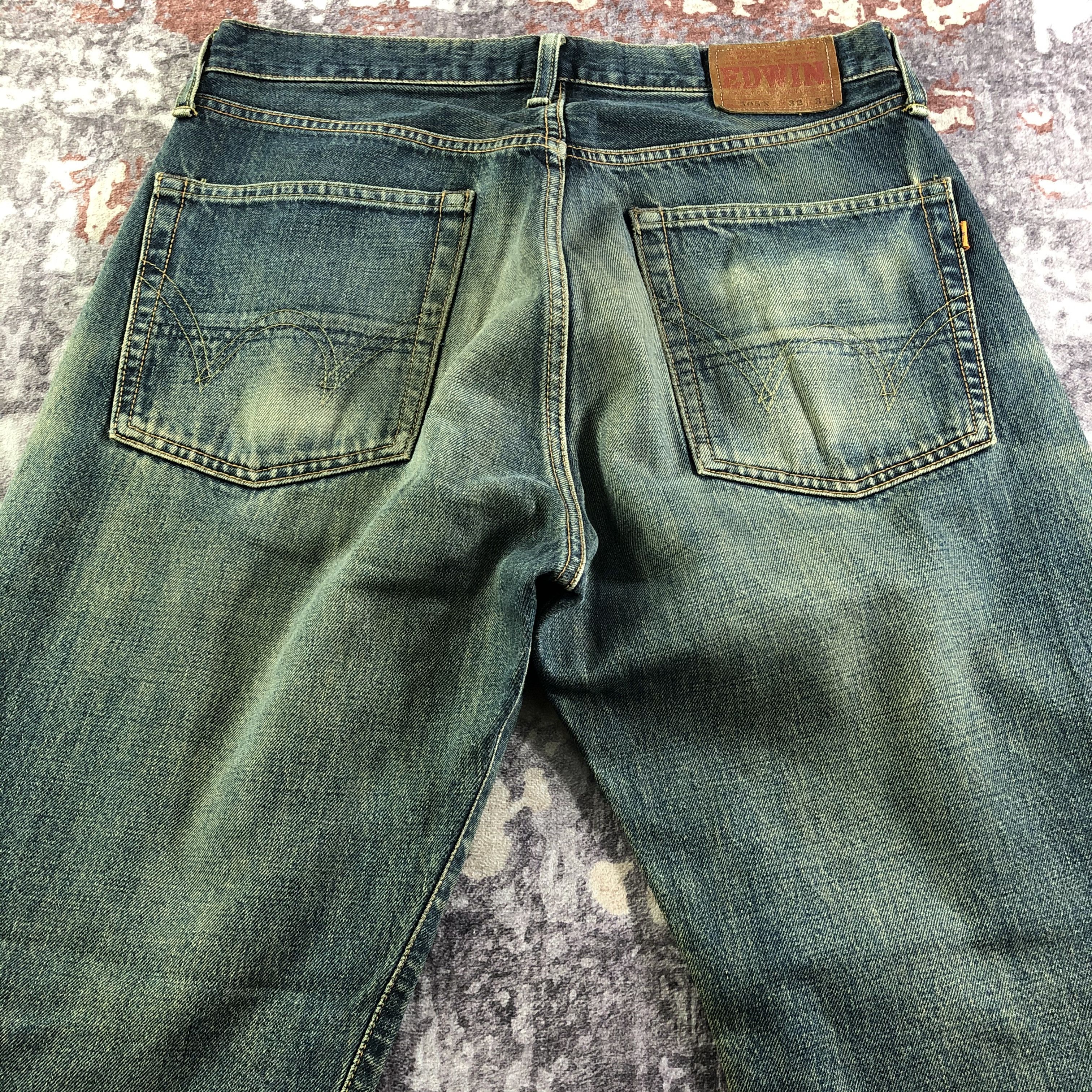 Edwin Vintage Distress Edwin 505 Selvedge Jeans-JM3592 Size US 33 - 4 Thumbnail