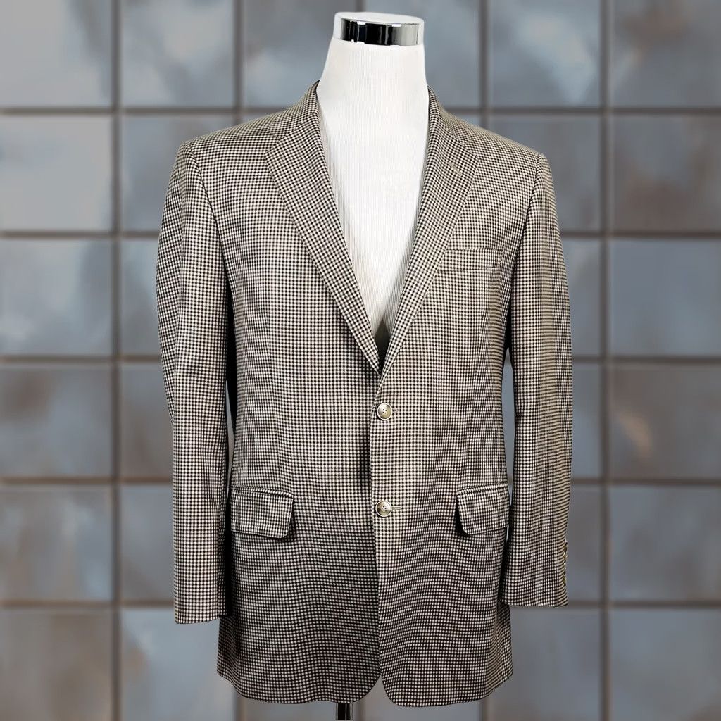 Loro Piana Coppley Sport Coat 42R Wool Beige Plaid Two Button JACKET Mens Regular 42 Loro Piana Four Seasons No N/A Size US XS / EU 42 / 0 - 1 Thumbnail