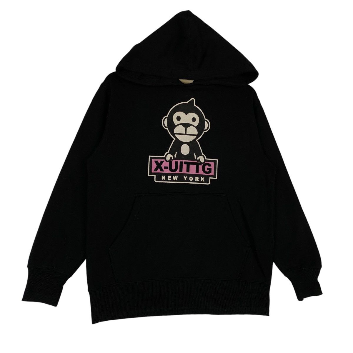Vintage Vintage X-Uittg Printed Hoodie Black Pullover Jumper Size M Size US M / EU 48-50 / 2 - 3 Thumbnail