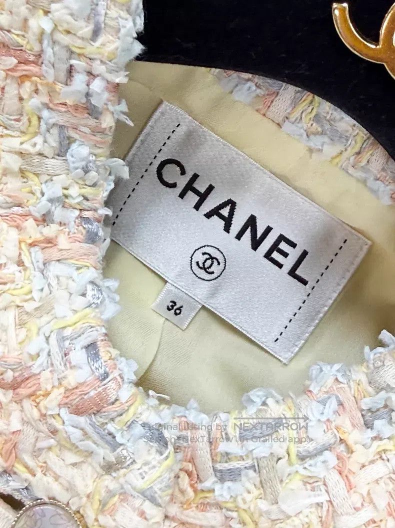 Chanel Chanel Milk yellow mixed color woven small stand-up collar Size XS / US 0-2 / IT 36-38 - 5 Thumbnail