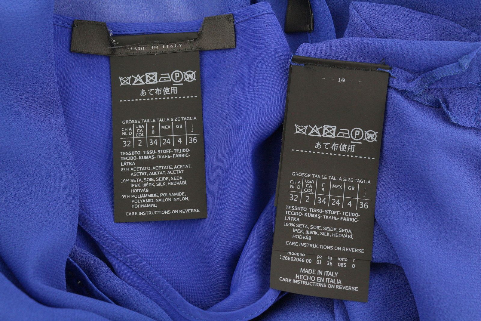 Max Mara EU34 XS Blue 100% Silk Rhinestones 2in1 Blouse 88771 Size XS / US 0-2 / IT 36-38 - 7 Thumbnail