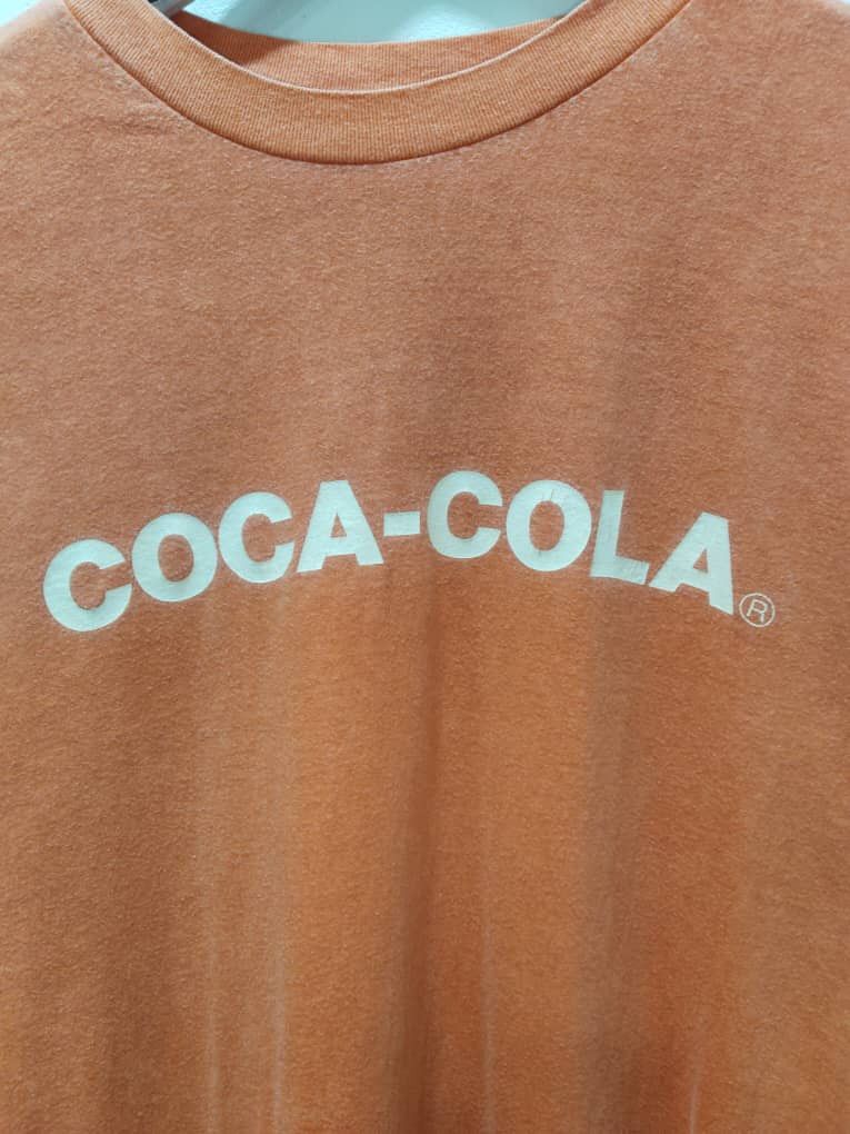 Vintage Single stich 80’s Coca Cola made in japan orange tee Size US L / EU 52-54 / 3 - 2 Thumbnail