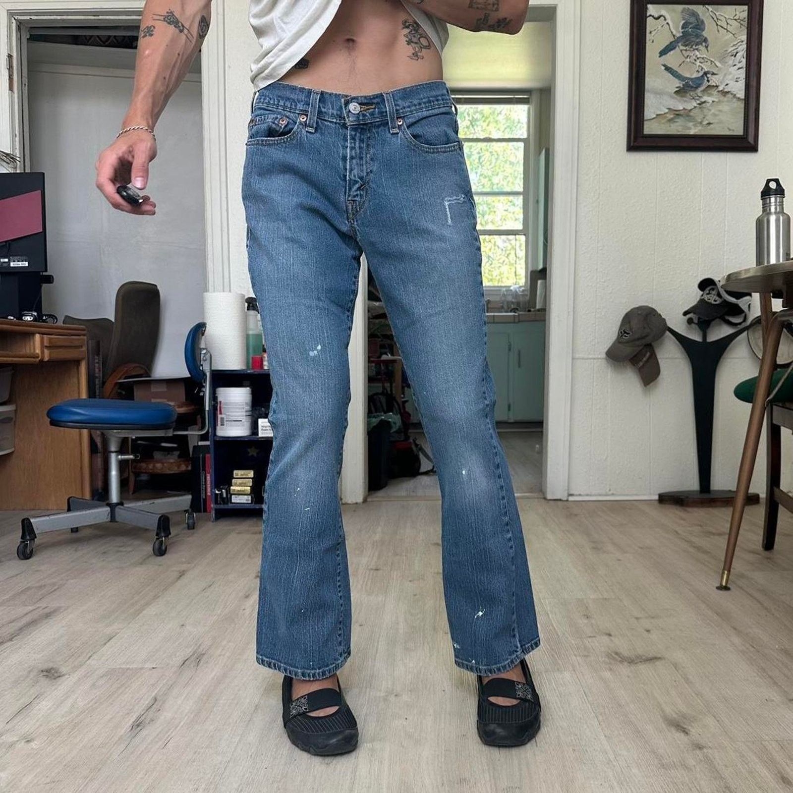 Levi's Vintage Y2K Low Rise Levis Bootcut Fare Denim Short Jeans Size 30" / US 8 / IT 44 - 1 Thumbnail