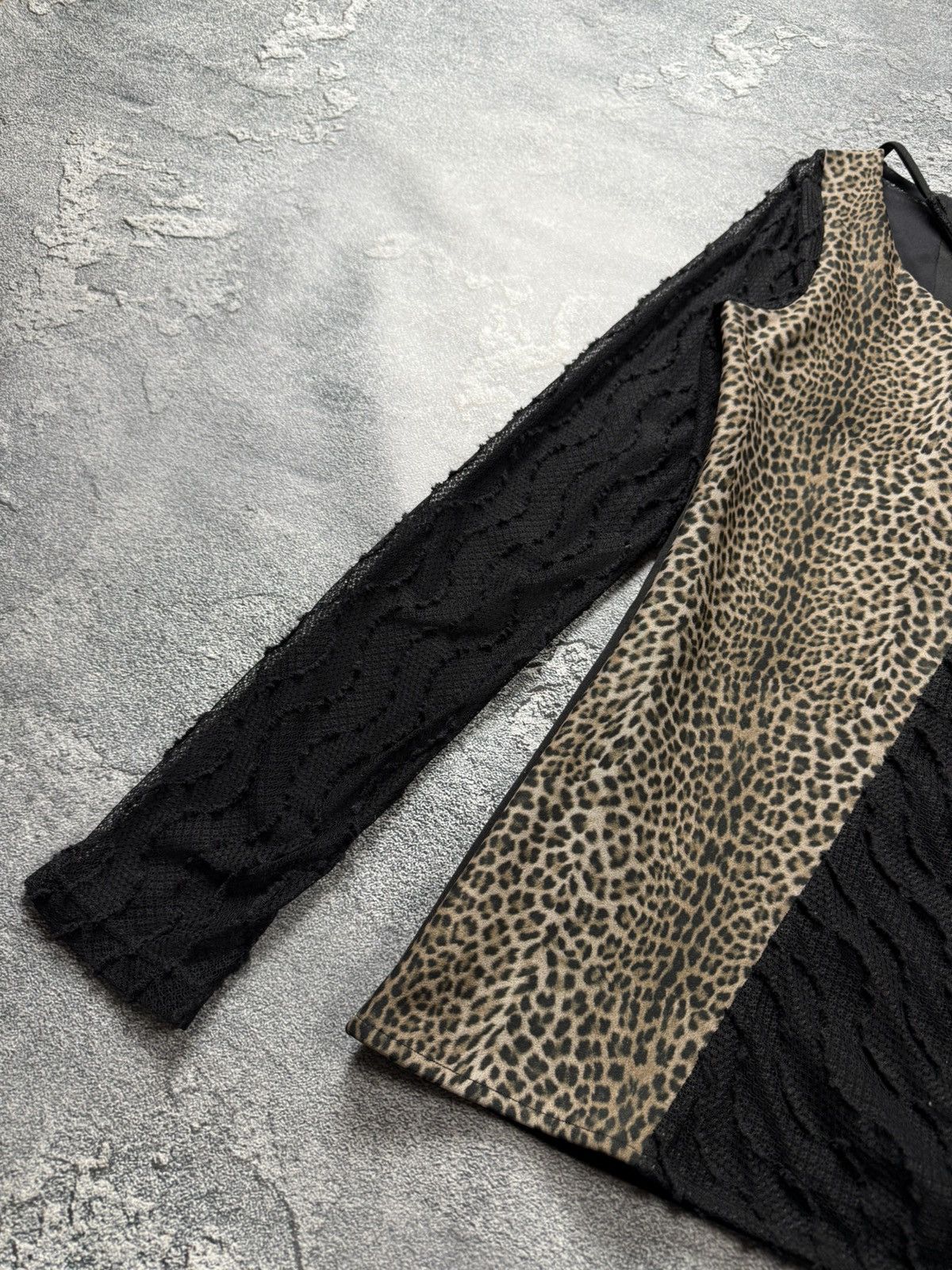 Jean Paul Gaultier Save The Queen Metal Logo Layer Lace Leopard Panel Mesh Top Size M / US 6-8 / IT 42-44 - 8 Thumbnail