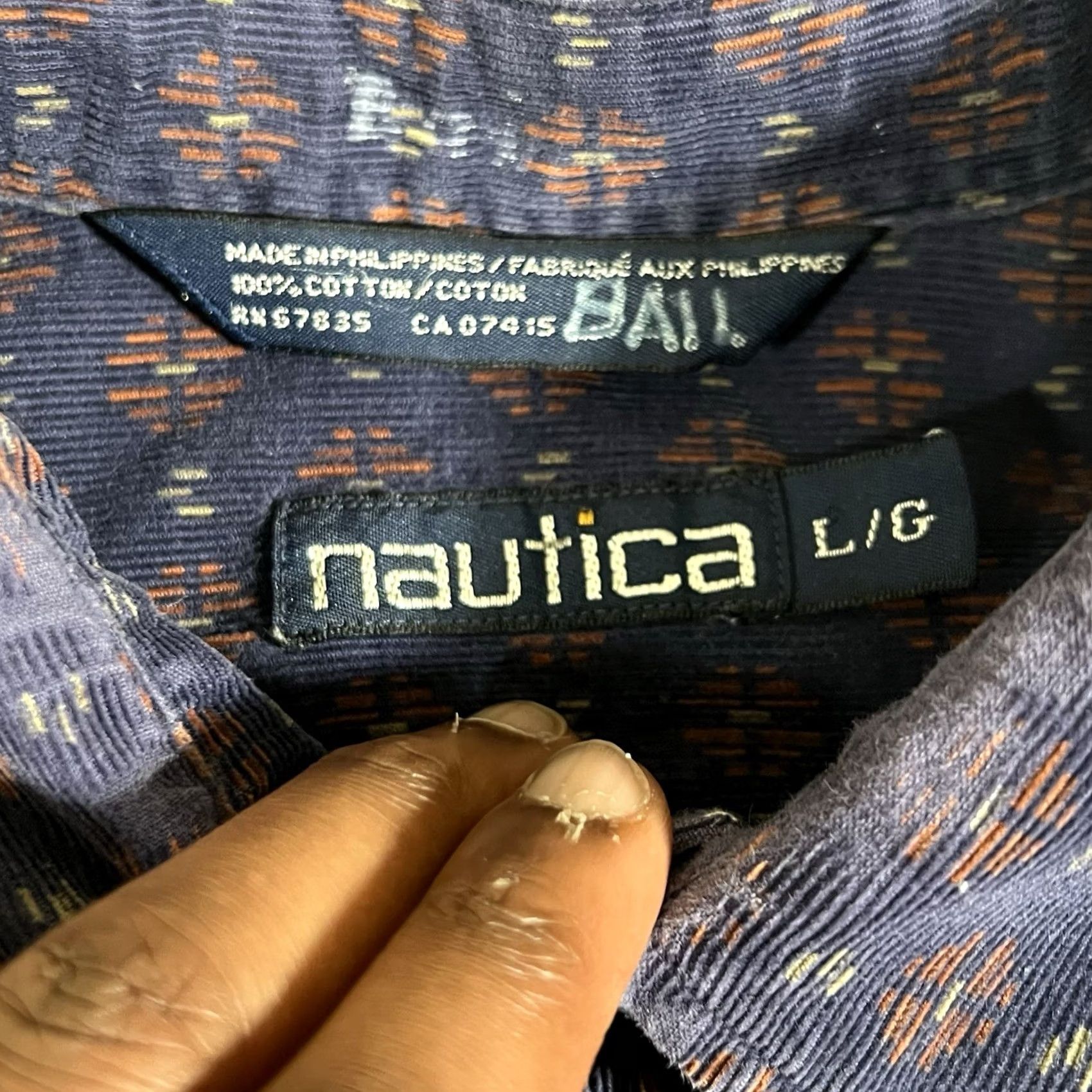 Nautica VINTAGE Nautica Corduroy Shirt Men L Blue Long Sleeve Button-Up Preppy Old Money Size US L / EU 52-54 / 3 - 3 Thumbnail
