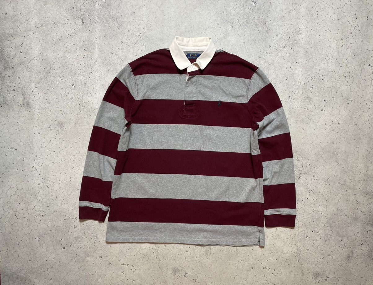 Vintage 90s Polo Ralph Lauren Striped Rugby Longsleeve Shirt