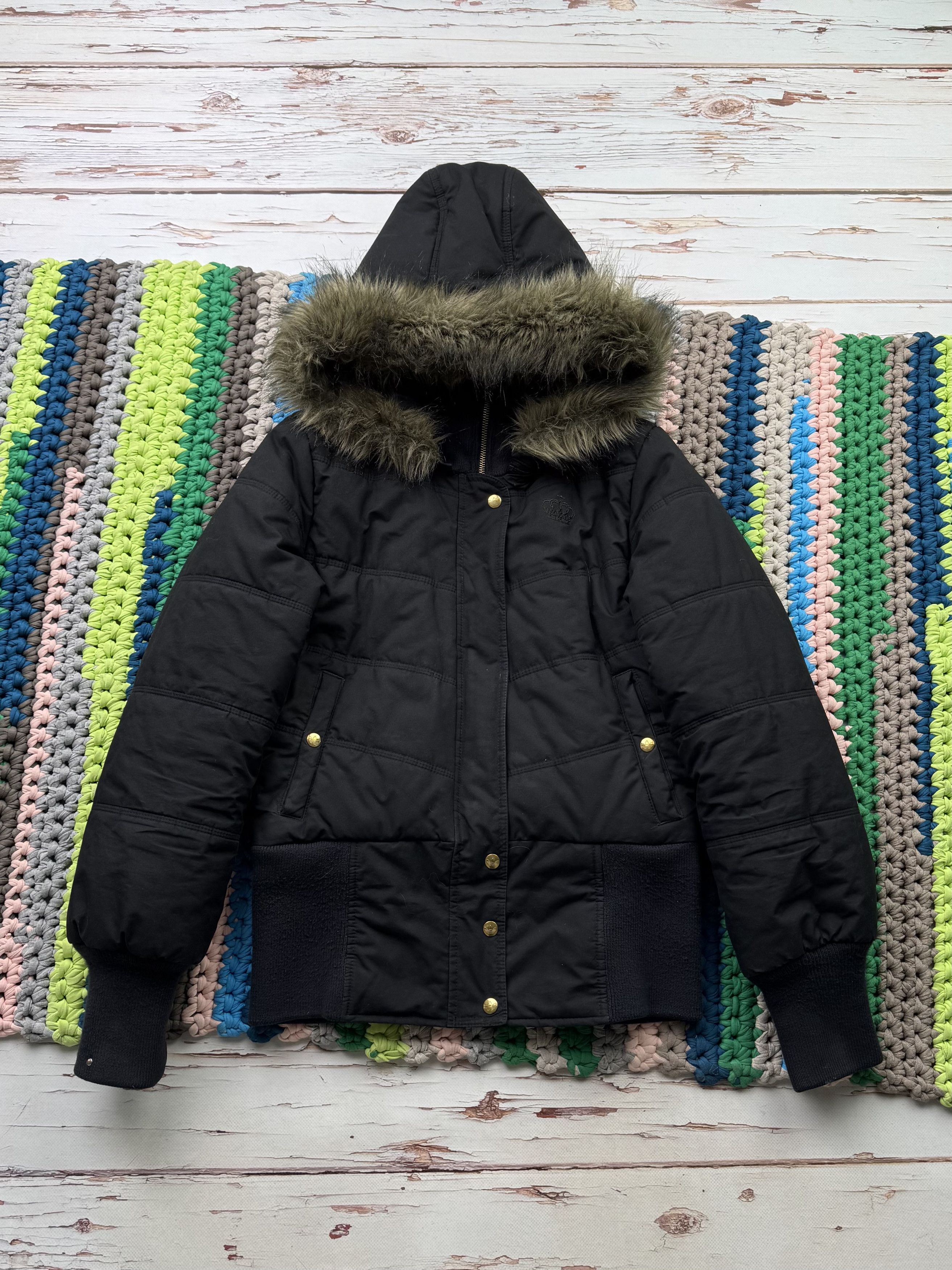 Adidas Vintage Cropped Jacket With Faux Fur Hood V283(D10)