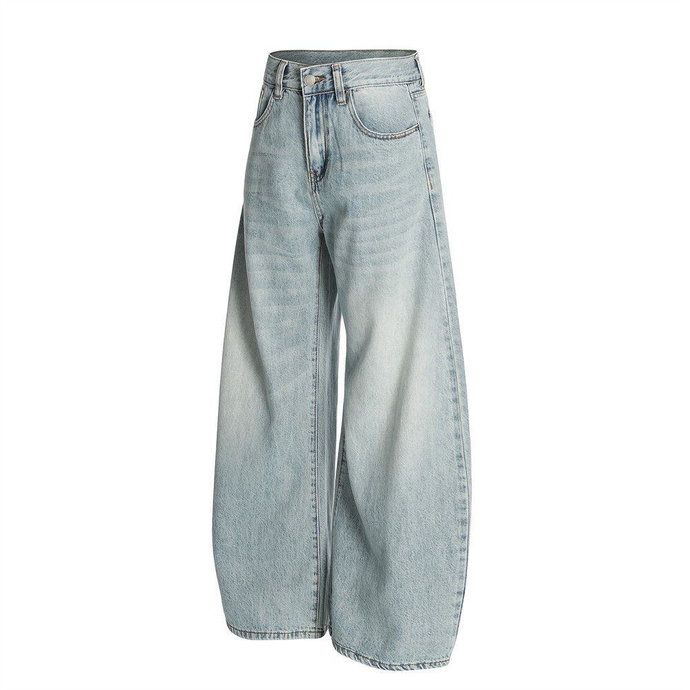 Japanese Brand × Jean Men's loose wide-leg casual distressed washed scimitar jeans Size US 32 / EU 48 - 2 Thumbnail