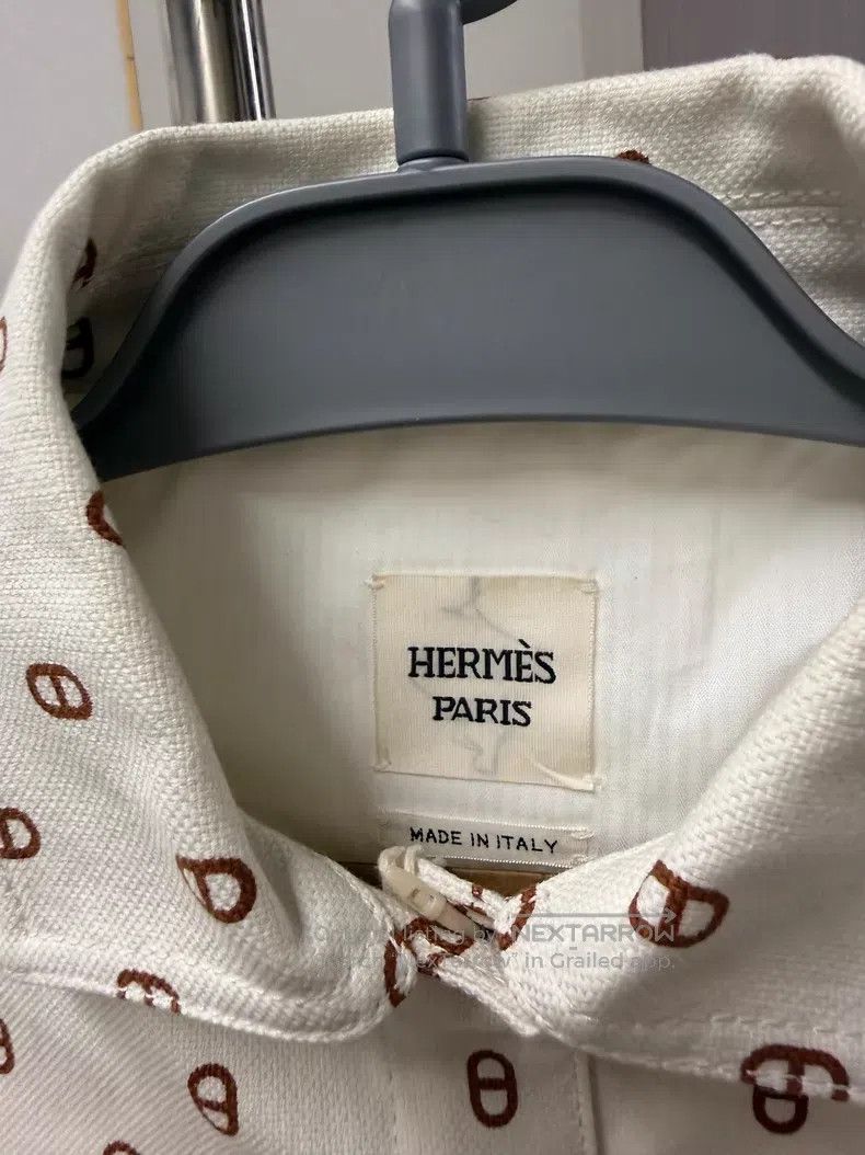 Hermes Hermes Full Print Pig Nose Logo Lapel Jacket - Cotton Size XS / US 0-2 / IT 36-38 - 3 Thumbnail