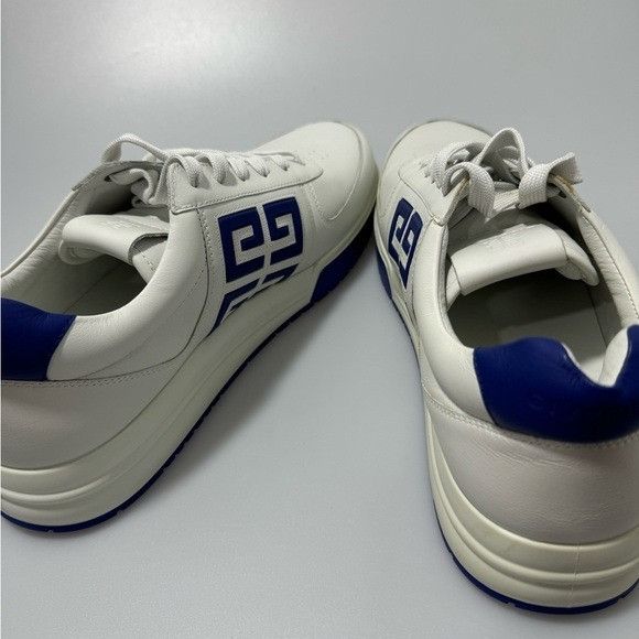 Givenchy Givenchy G4 Low-Top Leather Sneakers White Blue Men’s EU 46/ Size US 13 / EU 46 - 5 Thumbnail