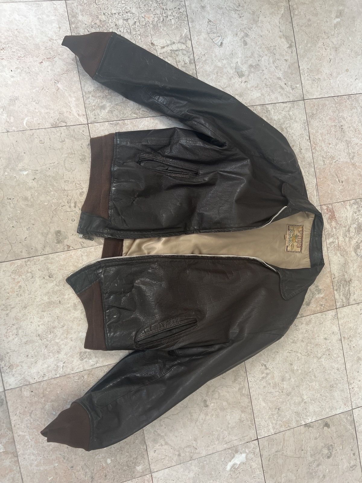Other Vintage Goatskin Leather A-2 Bomber Jacket – Made in USA Size US M / EU 48-50 / 2 - 1 Thumbnail